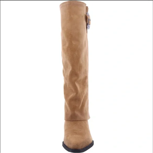 NWT Zodiac Tan Knee-High Western Boots with Zigzag Detail size 7 - Picture 3 of 3